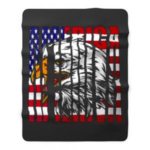 Eagle Mullet American Flag Fleece Blanket