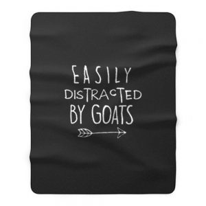 Easily Distracted By Goats Fleece Blanket