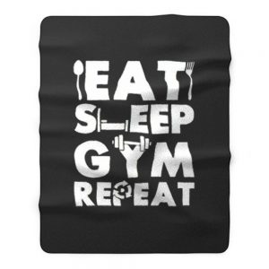 Eat Sleep Gym Repeat Fleece Blanket