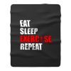 Eat sleep exercise repeat Fleece Blanket