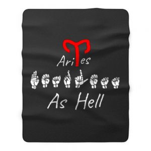 FEARLESS AS HELL ARIES ASL Sign Language Fleece Blanket