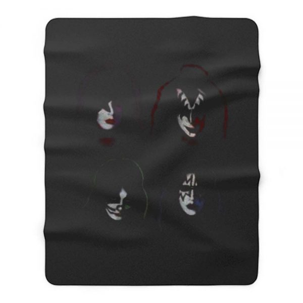 Faces Of Kiss Band Fleece Blanket