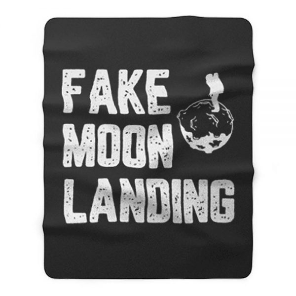 Fake News Landing Mission Conspiracy Theory Fleece Blanket