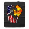 Father and son Usa Flag Fleece Blanket