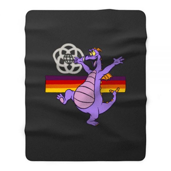 Figment at Epcot Black Fleece Blanket