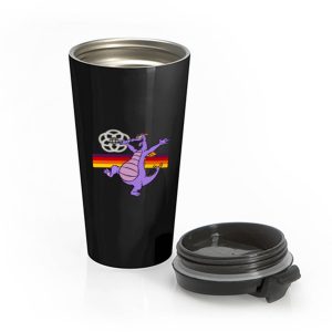 Figment at Epcot Black Stainless Steel Travel Mug