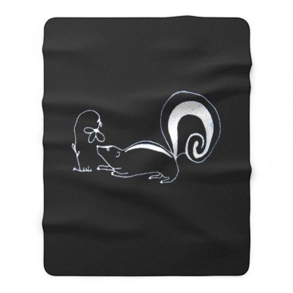 Flower Skunk Fleece Blanket