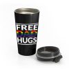 Free Dad Hugs LGBT Dad LGBT Awareness LGBT Pride Stainless Steel Travel Mug