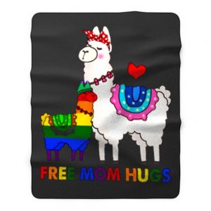 Free Mom Hugs Cute Llama LGBT Support Fleece Blanket