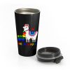 Free Mom Hugs Cute Llama LGBT Support Stainless Steel Travel Mug