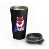 Funny Cat 4th of July American Flag Stainless Steel Travel Mug