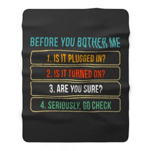 Funny Information Technology Tech Technical Support Fleece Blanket