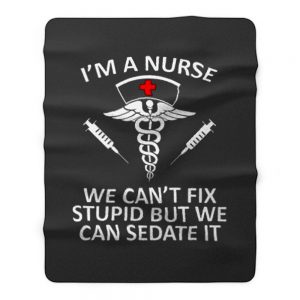 Funny Nurse Shirt Registered Nurse RN Gift Nursing Fleece Blanket