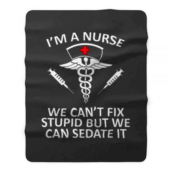 Funny Nurse Shirt Registered Nurse RN Gift Nursing Fleece Blanket