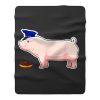 Funny Police Officer Pig Cop and Doughnut Fleece Blanket