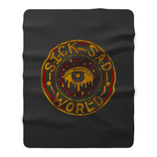 Funny Sick Sad World Eye Cry Vintage Fleece Blanket