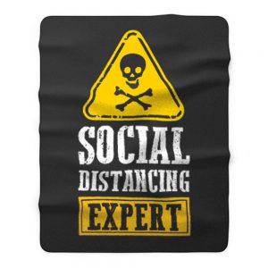 Funny Social Distancing Expert Fleece Blanket