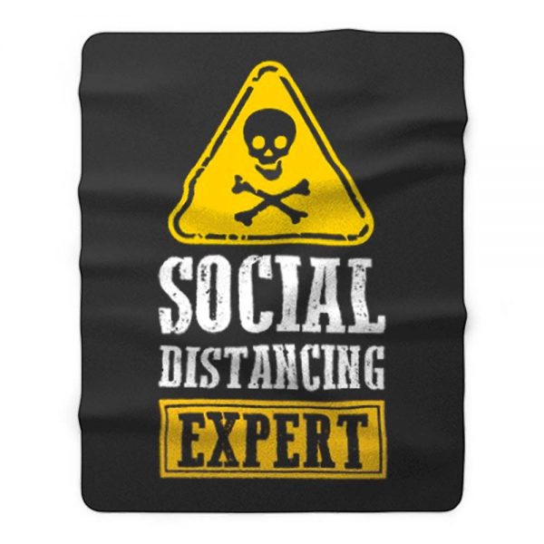 Funny Social Distancing Expert Fleece Blanket