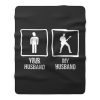 Funny Wife Guitarist Musician Band Shirt Rock Band Fleece Blanket