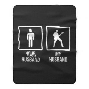 Funny Wife Guitarist Musician Band Shirt Rock Band Fleece Blanket