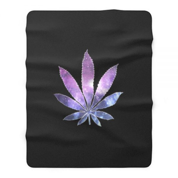 Galaxy Marijuana Leaf Fleece Blanket