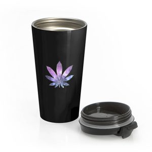 Galaxy Marijuana Leaf Stainless Steel Travel Mug