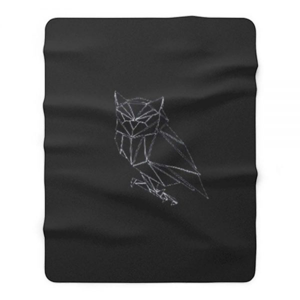 Geometric Origami Owl Fleece Blanket