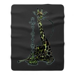 Giraffe with Hookah Fleece Blanket