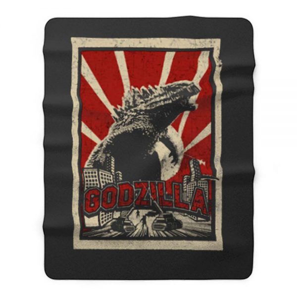 Godzilla Retro Vintage Fleece Blanket