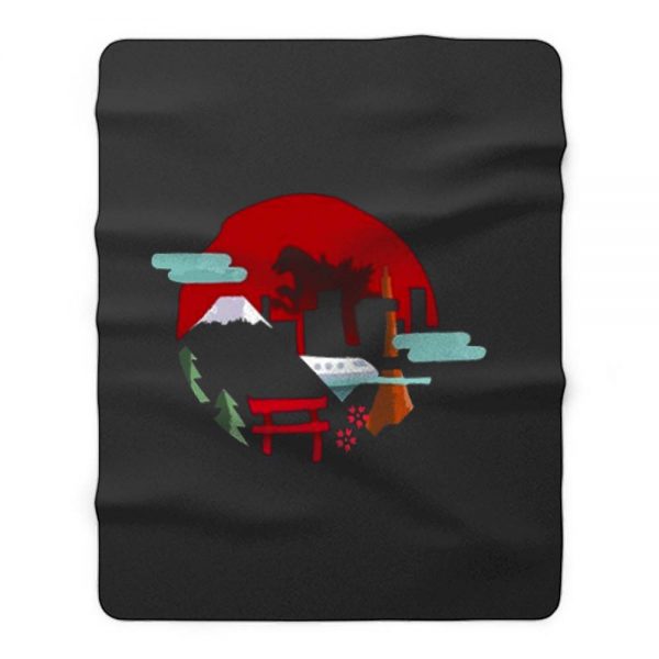 Godzilla The View Of The City Fleece Blanket