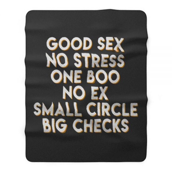 Good Sex No Stress One Boo No Ex Small Circle Big Checks Fleece Blanket