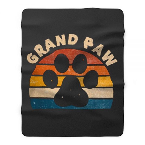 Grandpa Paw Pet Animal Lover Fleece Blanket