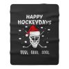 Happy Hockeydays Christmas Hockey Fleece Blanket