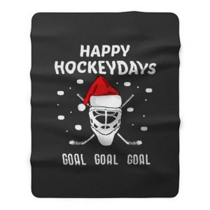 Happy Hockeydays Christmas Hockey Fleece Blanket