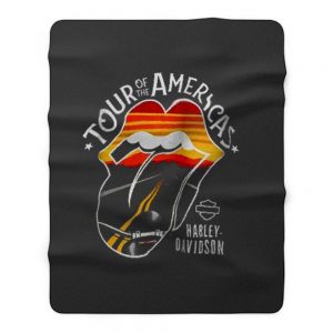 Harley Davidson Rolling Stones America Tour Fleece Blanket