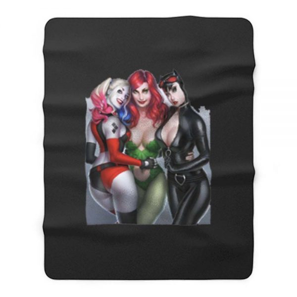 Harley Quinn Poison Ivy Superhero Sexy Fleece Blanket