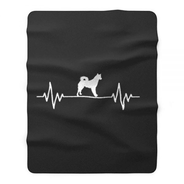 Heart Beat Rate Pulse Alaskan Malamute Dog Walking Fleece Blanket