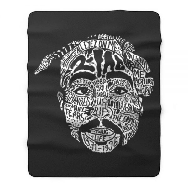 Hip Hop Face Tupac Sakur 2Pac Thug Life Fleece Blanket