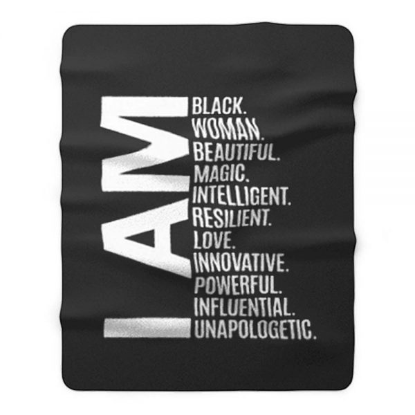 I Am Black Woman Black History Month Fleece Blanket