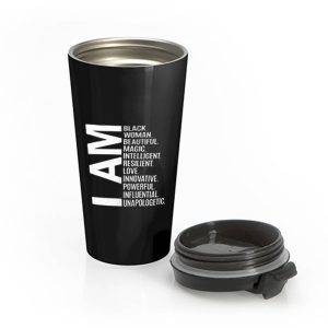 I Am Black Woman Black History Month Stainless Steel Travel Mug