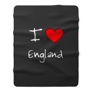 I Love Heart England Fleece Blanket