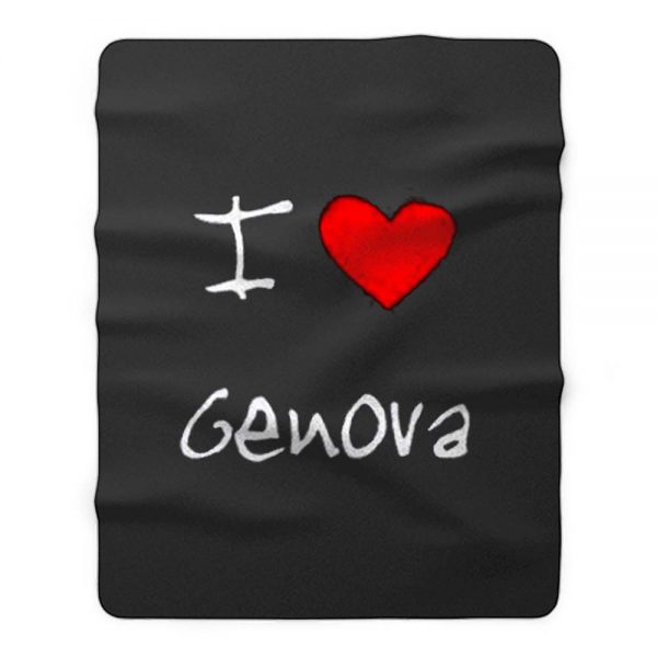 I Love Heart Genova Fleece Blanket