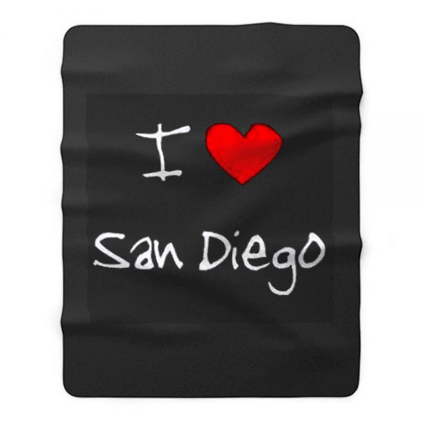 I Love Heart San Diego Fleece Blanket