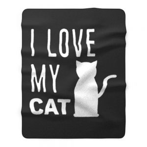 I Love My Cat Fleece Blanket