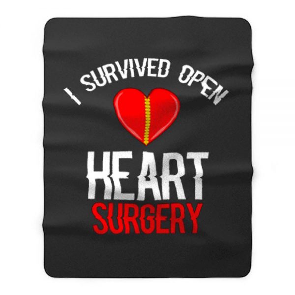 I Survived Open Heart Surgery Men Women Fleece Blanket