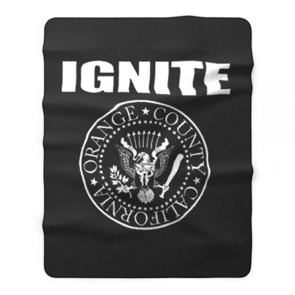 IGNITE PRESIDENT BLACK HARDCORE ORANGE COUNTY CALIFORNIA Fleece Blanket