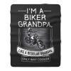 Im A Biker Grandpa Fleece Blanket