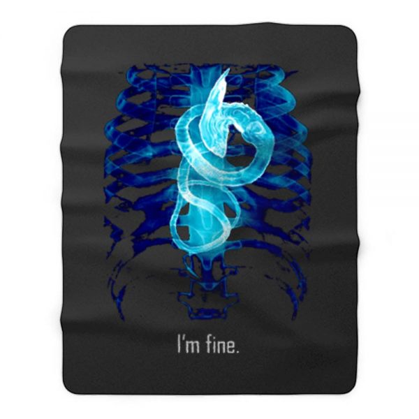 Im Fine Rontgen Heart Fleece Blanket