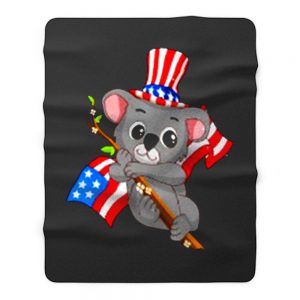 Independence Day Koala Fleece Blanket