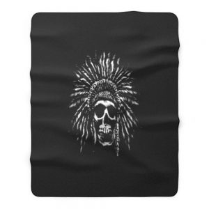 Indians Skull Natives Fleece Blanket